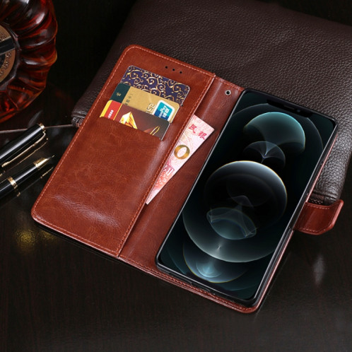 Idewei Crazy Horse Texture Horizontal Flip Cuir Coffret avec porte-cartes et portefeuille pour iPhone 13 Pro (rouge) SI803D1436-07
