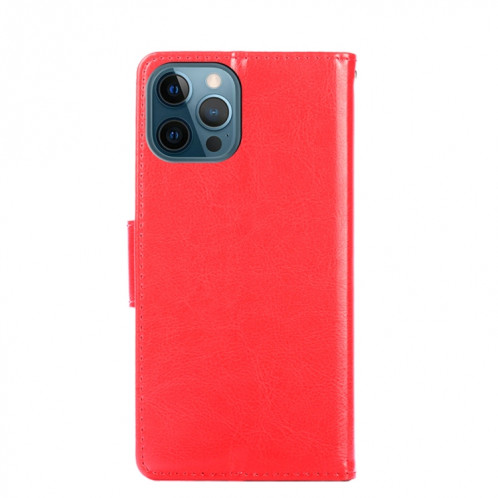 Crystal Texture Horizontal Flip Cuir Coffret avec porte-carte et portefeuille pour iPhone 13 Pro Max (rouge) SH504G1689-07