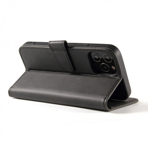 Cas de texture de veau Boucle Horizontal Horizontal Toam Coating avec porte-cartes et portefeuille pour iPhone 13 Pro Max (Noir) SH904B1452-08