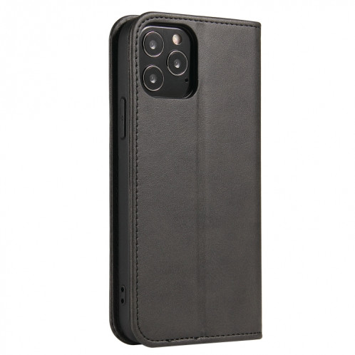 Texture de mollet Horizontal Horizontal Horizontal Boîtier avec porte-cartes et portefeuille pour iPhone 13 Pro Max (Noir) SH204A91-08