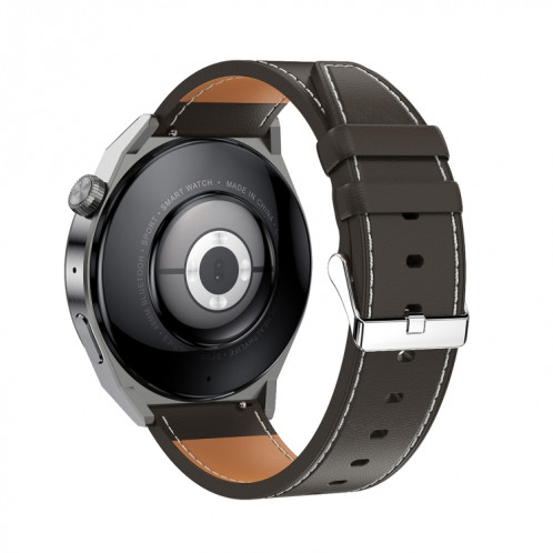 Ochstin 5HK46P Montre intelligente avec bracelet en cuir à écran rond de 1,36 pouces avec fonction d'appel Bluetooth (Marron) SO001A1869-012