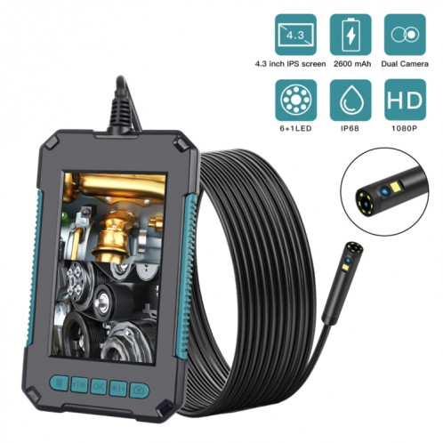 Endoscope numérique à double caméra P40 5,5 mm 1080P IP68 étanche 4,3 pouces, longueur : 10 m de câble dur SH78031950-08