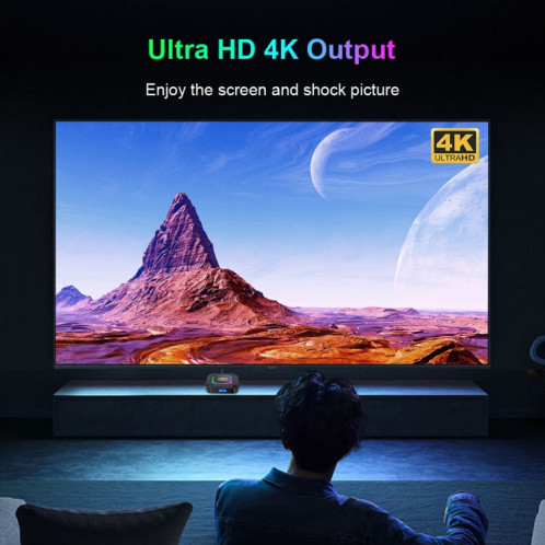 HK1 RBOX K8 8K Android 13.0 Smart TV Box avec télécommande, 4 Go + 64 Go, RK3528 Quad-Core (prise UE) SH703A1151-013