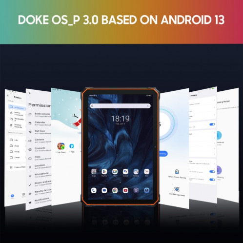  Tablette robuste Blackview Active 6 4G, 8 Go + 128 Go, 10,1 pouces Android 13 UNISOC T606 Octa Core, prise en charge double SIM, version mondiale avec Google Play, prise UE (noir) SB901B478-019