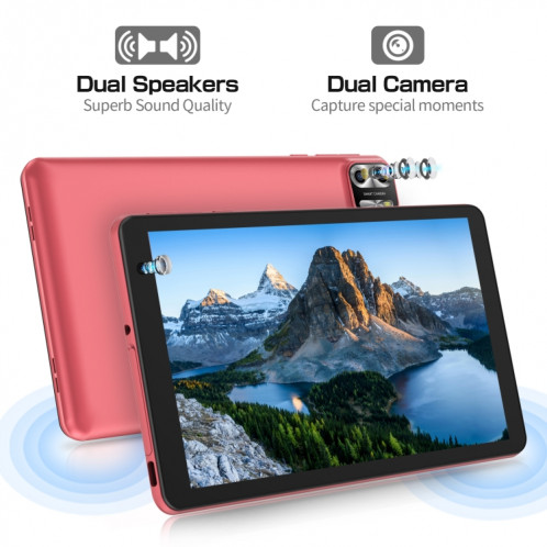 Pritom B8 WiFi Tablette PC 8 pouces, 4 Go + 64 Go, Android 13 Allwinner A523 Octa Core CPU Support Google Play (Rose) SP801A832-08