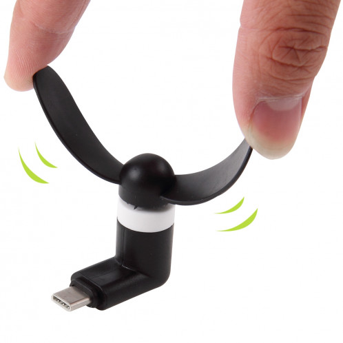 Port USB Type 3.1 Mini Port Ventilateur avec deux feuilles, pour téléphones mobiles avec fonction OTG (Noir) SP600B894-011