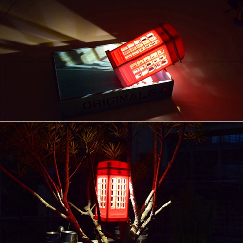 Lampe chaude de la lumière LED de forme de cabine téléphonique rétro, lampe rechargeable de Tableau de chevet de contrôle de contact de contact SH039752-011