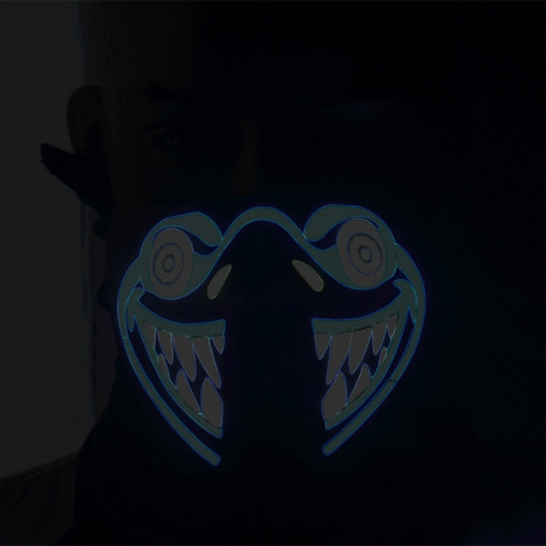 Masque de Cosplay FG-MA-027 Halloween Mask avec commande vocale à DEL à lumière froide SH43871674-011