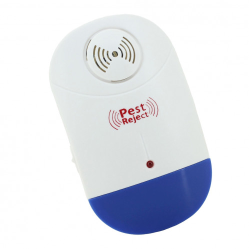 Répulsif ultrasonique électronique de contrôle de ravageur de rat de moustique avec la lumière de LED, prise EU AC90V-250V (blanc + bleu) SR4601297-04