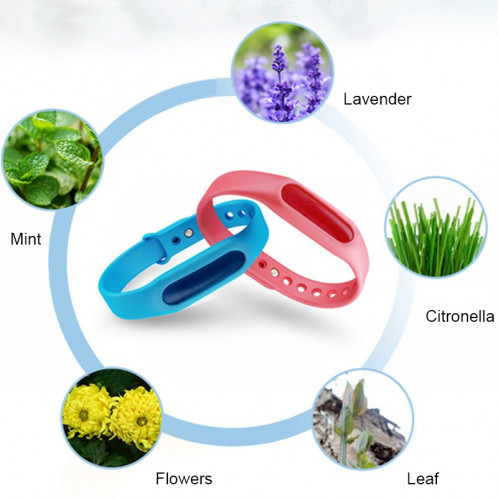5 PCS anti-moustique Silicone Repellent Bracelet Boucle Wristband Bugs Away, Convient pour les enfants et les adultes, Longueur: 23cm, Aléatoire Couleur Livraison S55666621-09