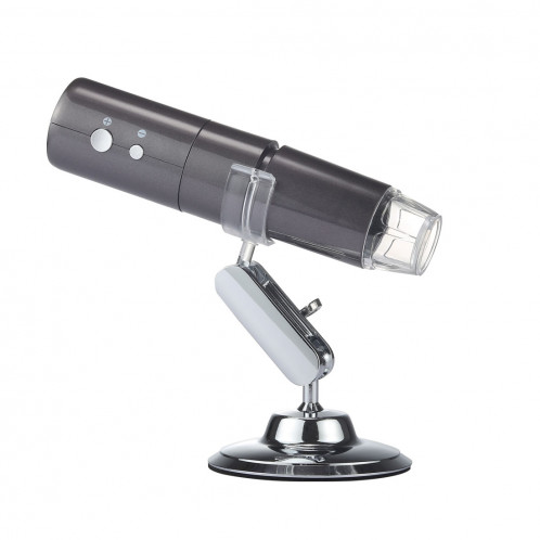 50X ~ 1000X Magnifier Capteur d'Image HD 1920x1080P USB WiFi Microscope Numérique avec 8 LED et Support Professionnel (Gris) SH008H1922-09