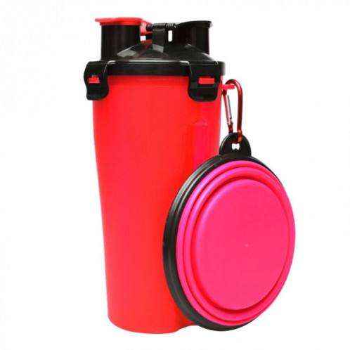 Tasse à eau et à nourriture portable à double usage pour animaux de compagnie avec bol pliant SH710R1331-09