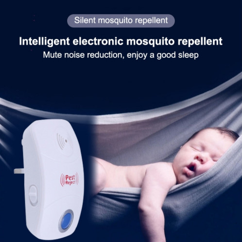 Répulsif ultrasonique électronique de contrôle de parasite de rat de moustique avec la lumière de LED, prise des USA, AC90V-250V (blanc) SR947W1739-06