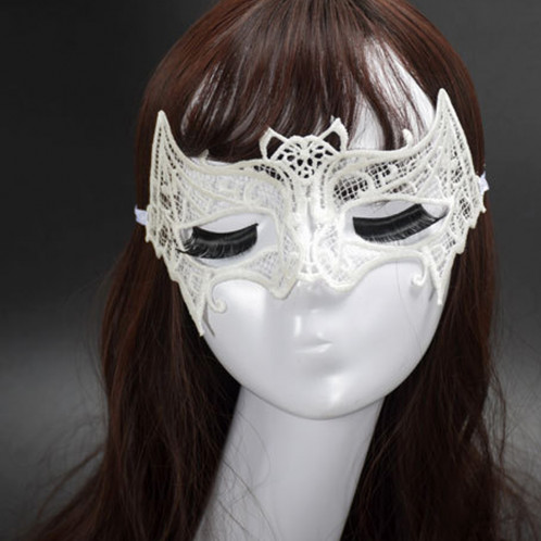 Mascarade halloween fête danse sexy lady masque de chauve-souris en dentelle (blanc) SH964W1054-07