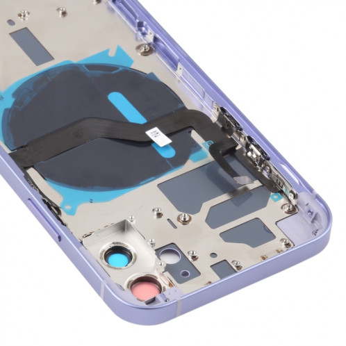 Couverture arrière de la batterie (avec touches latérales et plateau de carte et puissance + Volume Flex Câble et module de chargement sans fil) pour iPhone 12 SH88PL1002-06