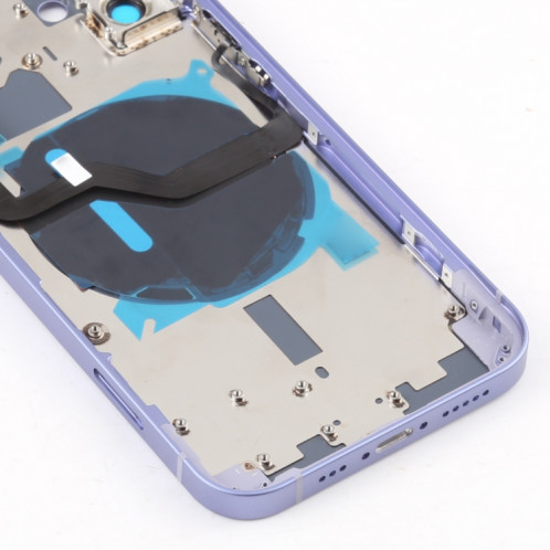 Couverture arrière de la batterie (avec touches latérales et plateau de carte et puissance + Volume Flex Câble et module de chargement sans fil) pour iPhone 12 SH88PL1002-06