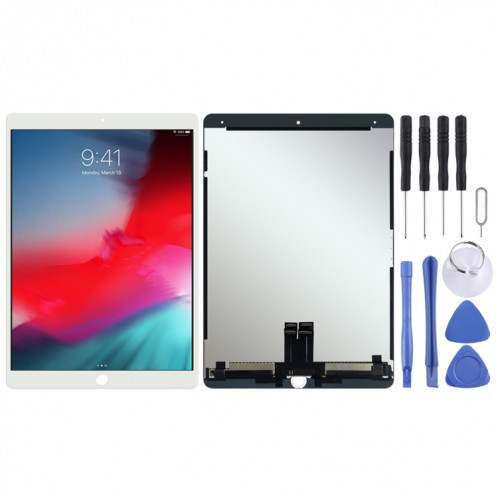 Écran LCD et numériseur complet pour iPad Air 3 (2019) A2152 A2123 A2153 A2154 / iPad Air 3 Pro 10,5 pouces 2e génération (blanc) SH559W761-06