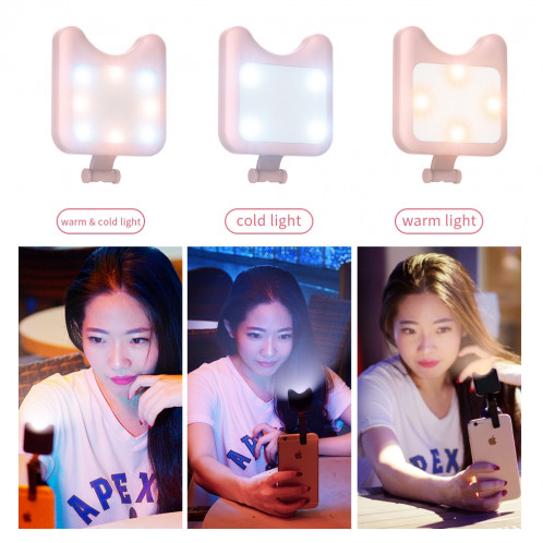 APEXEL APL-FL01 objectif de caméra de téléphone universel Selfie LED remplir la lumière avec Clip, pour iPhone, Samsung, Huawei, Xiaomi, HTC et autres smartphones (Noir) SA568B574-012