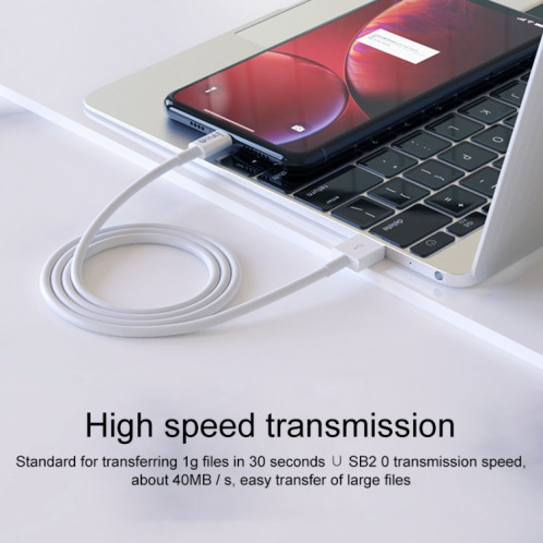 Ivon CA70 Micro USB Fast Chargement Data Câble de données, Longueur: 1M (Blanc) SI097W1470-07
