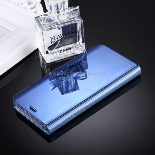 Pour iPhone X Étui à galvanoplastique Horizontal Flip étui en cuir avec support (bleu) SP591L2-06