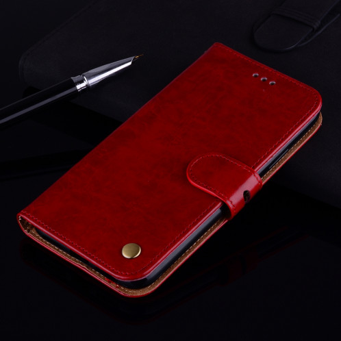 Pour iPhone 8 Plus et 7 Plus Etui à rabat horizontal en cuir avec support, emplacements pour cartes et portefeuille (Rouge) SH883R773-06