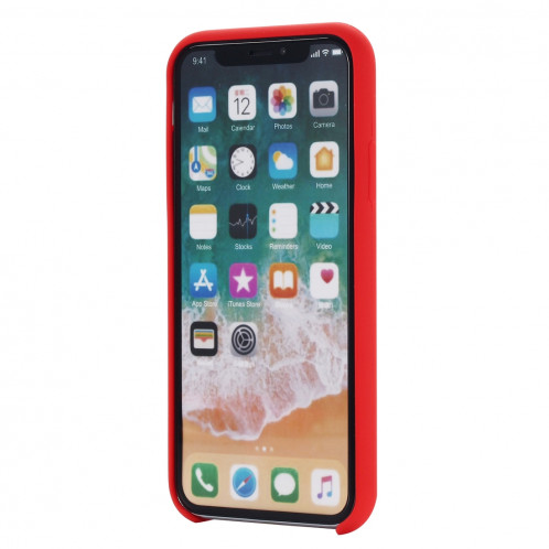 Housse de protection en silicone liquide à couverture intégrale pour 4,1 pouces, petite quantité recommandée avant le lancement de l'iPhone XS (rouge) SH098R1195-07