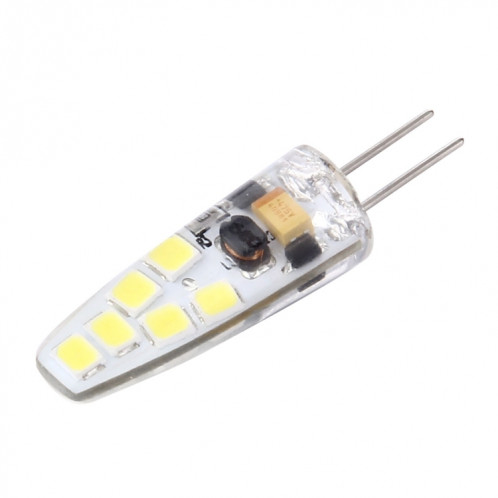 Ampoule de maïs G4 2W 180LM, 12 LED SMD 2835 Silicone, DC 12V, petite taille: 4.1x1x1cm (lumière blanche) SH94WL77-07