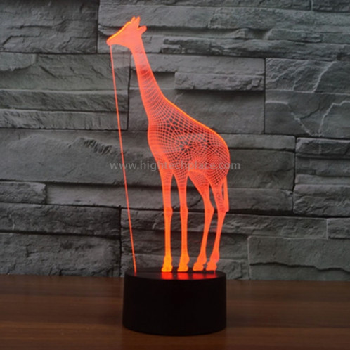 Giraffe Style 7 Couleur Décoloration Creative Laser stéréo Lampe 3D Touch Switch Control LED Light Lampe de bureau Night Light SG28976-013