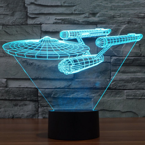 Star Trek Battleship Style 7 Couleur Décoloration Creative Visual Stéréo Lampe 3D Tactile Commutateur LED Lumière Bureau Lampe Nuit Lumière SS29061734-013