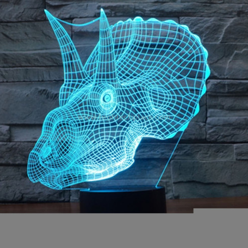 Dinosaure Style 7 Couleur Décoloration Lampe stéréo visuelle créative Commande tactile 3D Contrôle LED Lumière Lampe de bureau Lampe de nuit SD29087-013