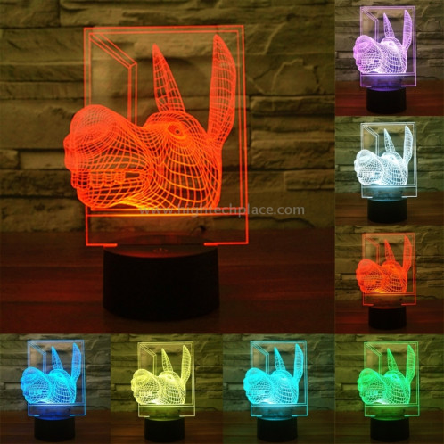 Forme d'âne 7 couleurs de décoloration Lampe de stéréo visuelle créative Commande de commutation tactile 3D Lumière de lumière LED Lampe de bureau Lampe de nuit SF29246-012