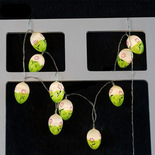 10 ampoules LED mignon oeufs de Pâques lampe décorative vacances ampoules décoratives (lumière verte) SH61GL1741-07