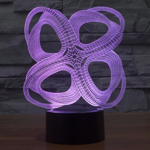 Quatre cercle de style abstrait 7 Décoloration des couleurs Lampe stéréo visuelle créative Contrôle du contact tactile 3D Lampe de bureau à lumière LED Lampe de nuit SQ62207-013