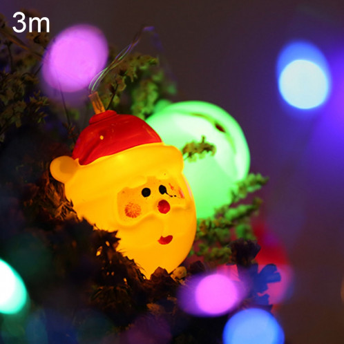 3m père Noël LED lumière de chaîne de vacances, 20 LEDs USB Plug lampe de décoration de fée chaude pour Noël, fête, chambre à coucher (lumière colorée) SH39CL1465-03