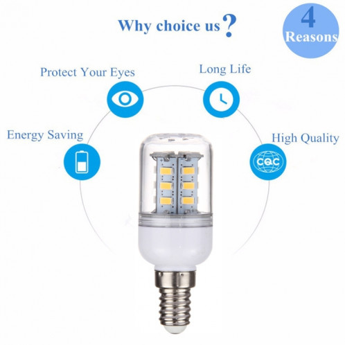 Ampoule de maïs E14 2.5W 24 LED SMD 5730 LED, AC 12-80V (blanc chaud) SH17WW903-011