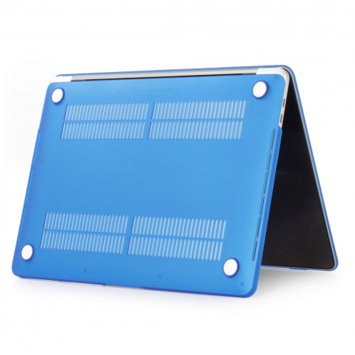 Étui de protection pour ordinateur portable de style givré pour MacBook Pro 13,3 pouces A1989 (2018) (bleu foncé) SH316D247-04