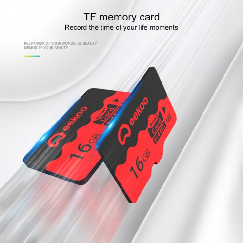Carte mémoire eekoo 16 Go CLASS 10 TF (Micro SD), vitesse d'écriture minimale: 10 Mo / s, version universelle SE25331615-016
