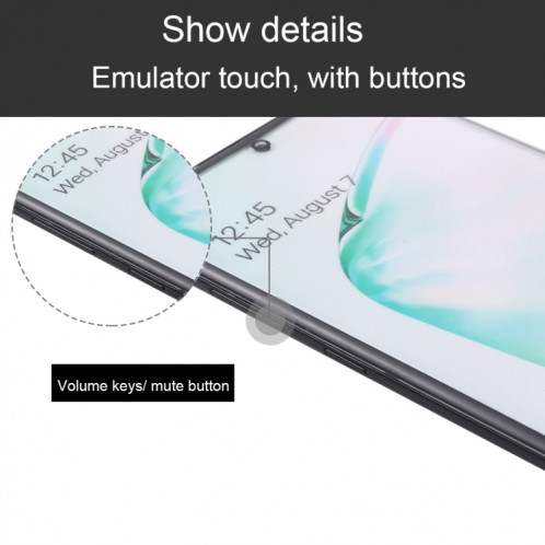 Modèle d'affichage factice factice d'écran non-couleur pour Galaxy Note 10 (noir) SH850B1367-06