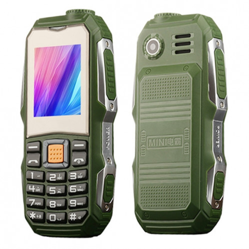 L9 Triple Proofing Téléphone Elder, étanche à la poussière antichoc, batterie 3800mAh, écran tactile de 1,8 pouces, 21 touches, lampe de poche LED, FM, Dual SIM (vert) SL673G1342-017