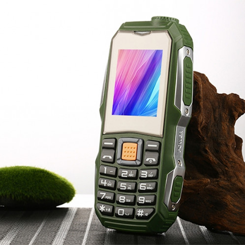 L9 Triple Proofing Téléphone Elder, étanche à la poussière antichoc, batterie 3800mAh, écran tactile de 1,8 pouces, 21 touches, lampe de poche LED, FM, Dual SIM (vert) SL673G1342-017