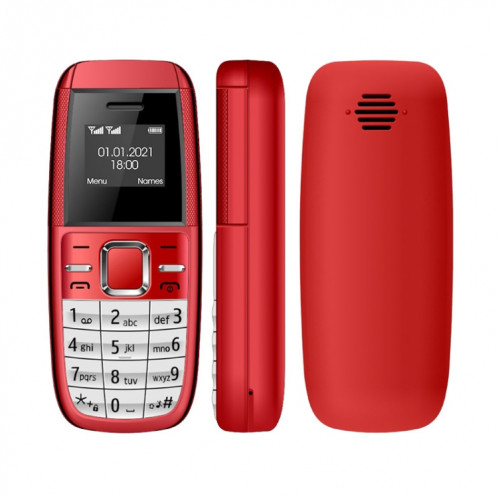 Mini BM200 Mobile Phone, 0,66 pouce, MT6261D, 21 touches, Bluetooth, musique mp3, double sim, réseau: 2G (rouge) SH215R167-07