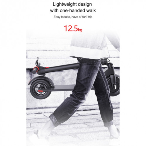  Scooter tout-terrain pliable étanche extérieur X7 avec pneus à vide de 8,5 pouces et écran LCD et lumières LED et batterie au lithium 6,4AH, charge: 20-100 kg (noir) SH8BEU1596-020