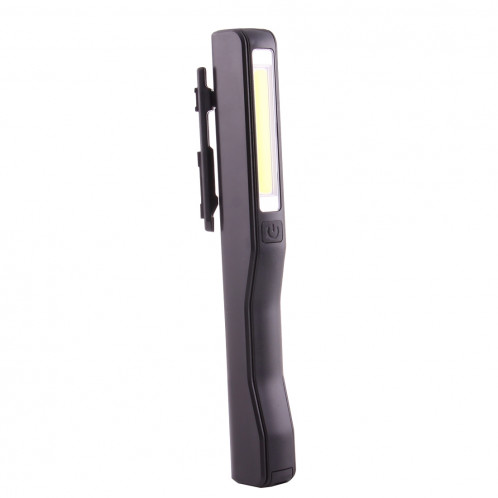 Lampe / lampe de poche de forme de stylo d'intense luminosité 100LM, lumière blanche, COB LED 2-Modes avec agrafe de stylo magnétique rotative de 90 degrés (noir) SH874B1201-011