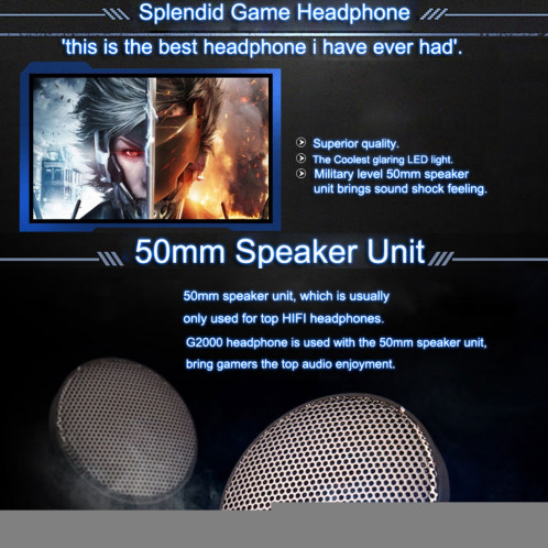 KOTION CHAQUE G2000 Sur-oreille Jeu Gaming Casque Casque Écouteur Bandeau avec Micro Basse Stéréo LED pour PC Gamer, Longueur du Câble: Environ 2.2m (Orange + Noir) SK100E1332-018