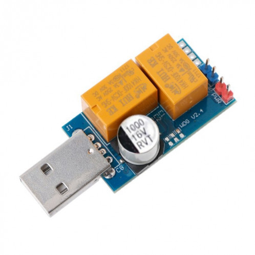 USB Watchdog Card Double Relay Automatique Redémarrage Automatique Blue Crash Timer Redémarrage Pour Jeu De Serveur Minier 24H SU0174704-05