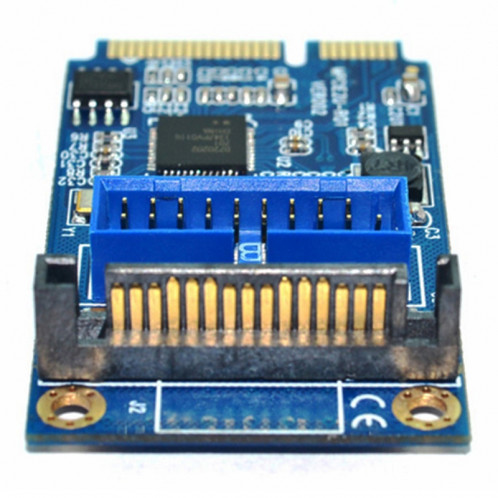 Carte d'extension pour PC de bureau MINI PCI-E vers USB 3.0 avant 19 broches (bleu) SM183L886-05