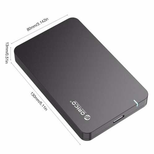 ORICO 2569S3 USB3.0 Mirco-B externe disque dur boîte de stockage pour 9.5mm 2.5 pouces SATA HDD / SSD (Noir) SO547B1397-011