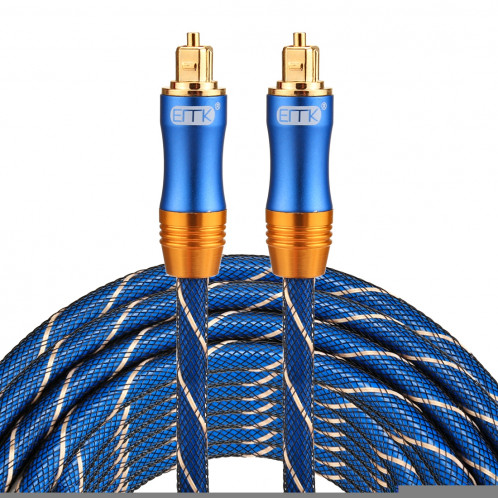 EMK LSYJ-A Câble audio numérique Toslink mâle-mâle à tête en métal plaqué or 10 m OD6.0mm SH0747844-07