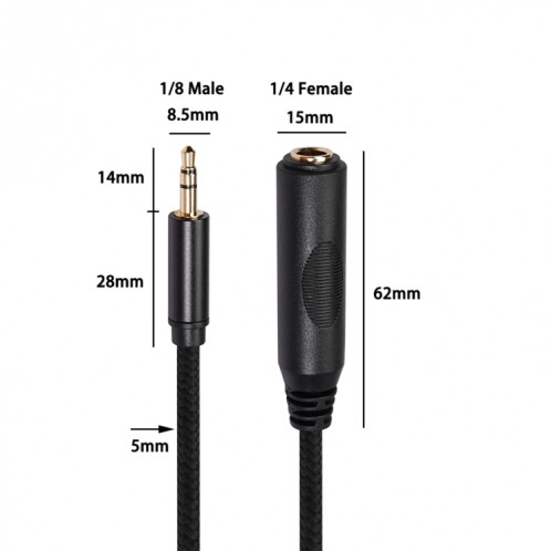 3662B Câble adaptateur audio 6,35 mm femelle à 3,5 mm mâle, longueur: 3 m SH1220158-06