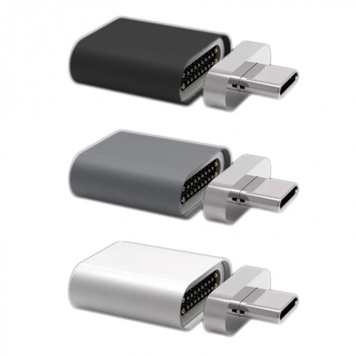 Heart USB-C / Type-C 3.1 Homme à USB-C / TYPE-C 3.1 Adaptateur magnétique 20 broches femelle (gris) SH962H1816-04